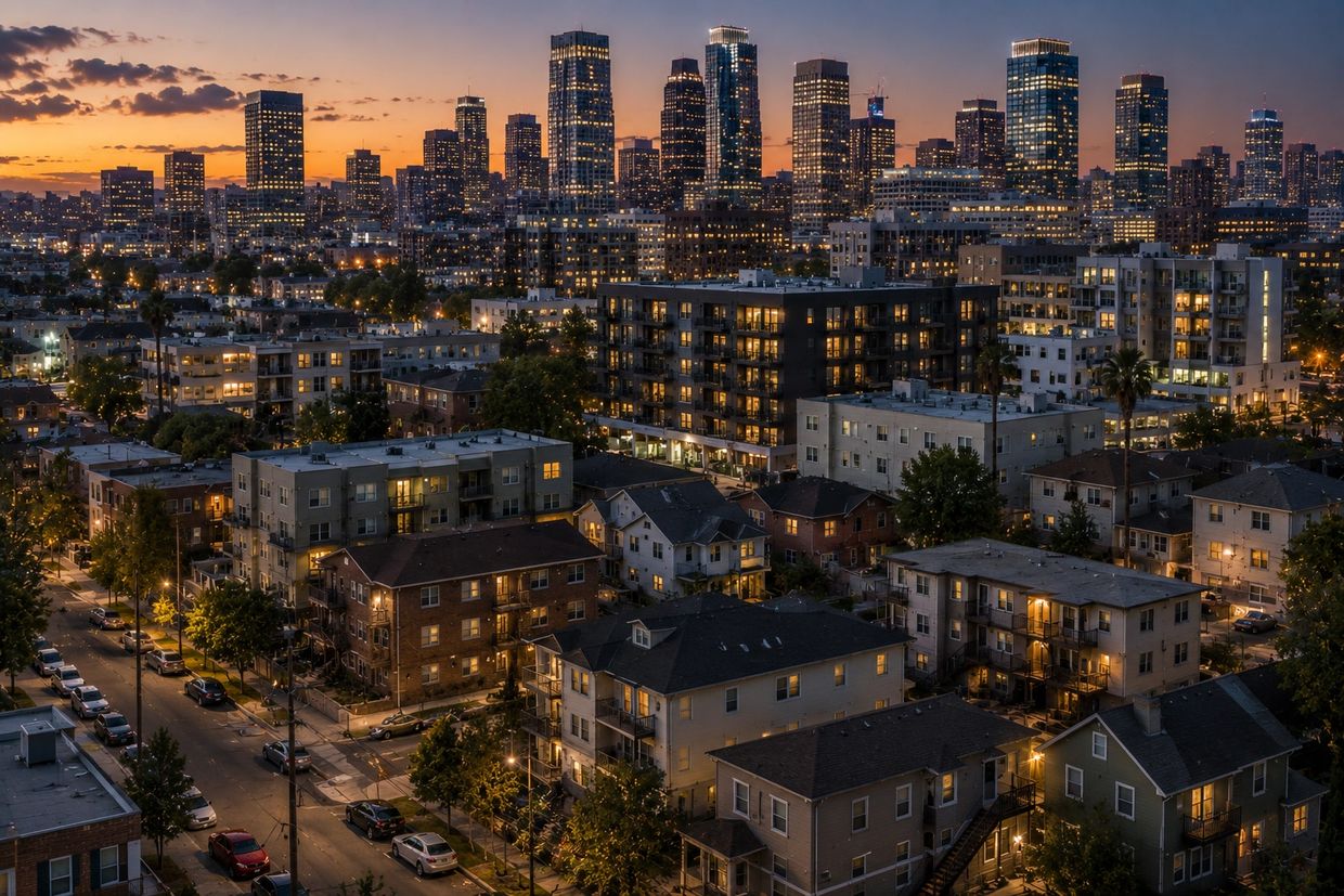 Institutional DSCR rental portfolio environment with stabilized multifamily assets and metropolitan 