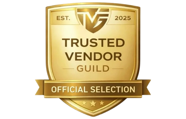 Golden Trusted Vendor Guild official selection shield logo.