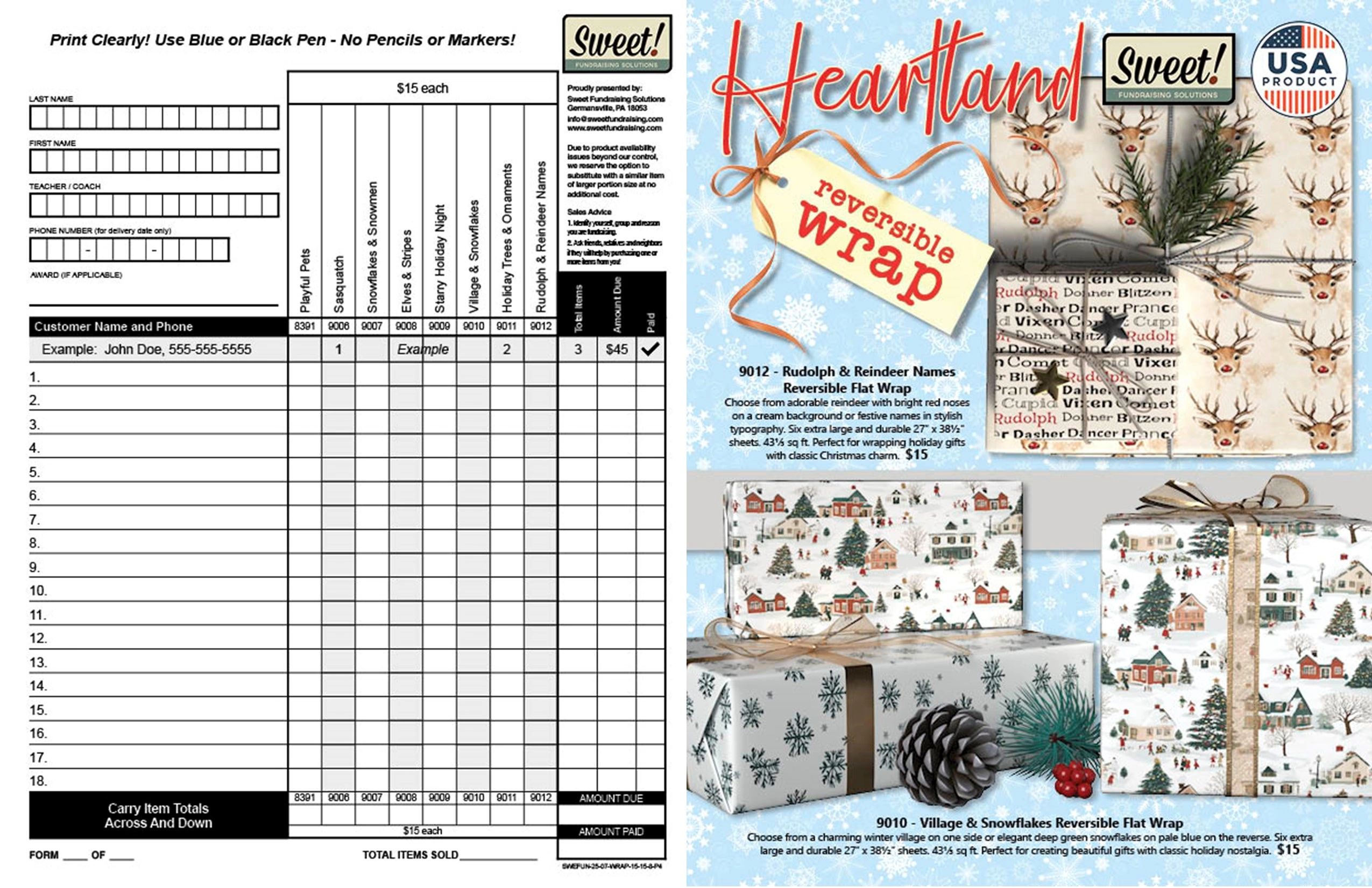 Heartland Wrapping Paper order form