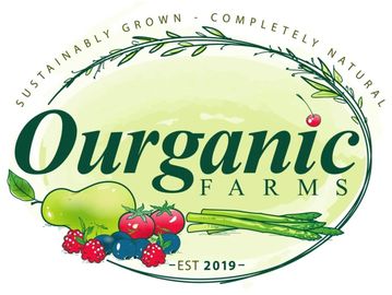 Logo for Ourganic Farms with natural produce.