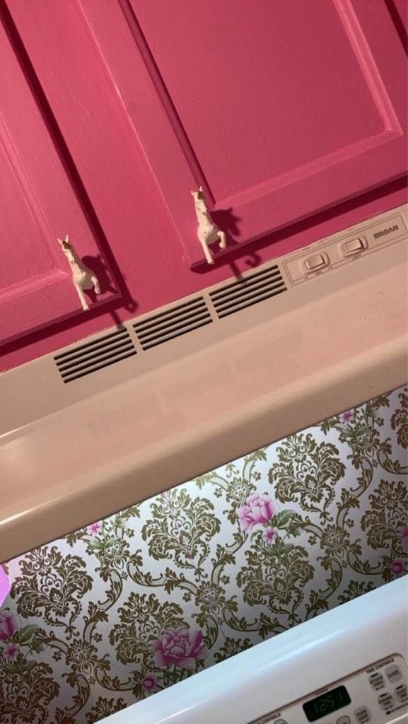 Attention to detail with unicorn door pulls on the cabinets