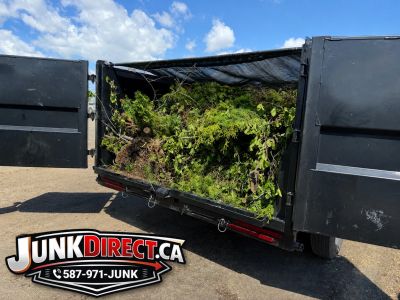 15 Yard dump trailer full of Yard Waste from a South East Calgary home.