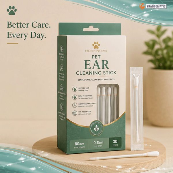 Pet ear cleaning sticks for gentle daily care.
