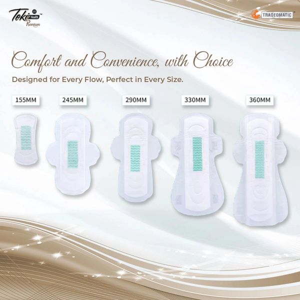 Variety of sanitary pads in different sizes for comfort and convenience.