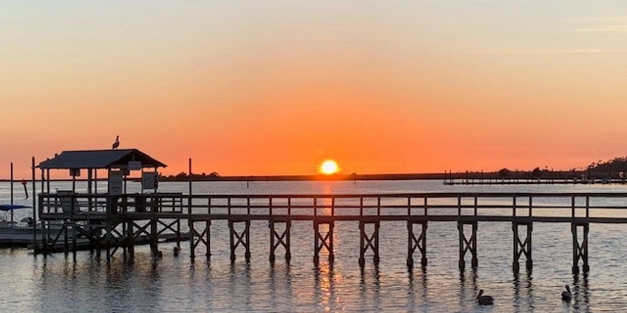 Sunset and dock Off Duty Rentals Steinhatchee Vacation Rental