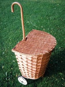 Shopping Basket on Wheels D-Shaped with a Lid.