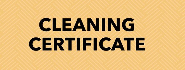 Cleaning certificate 