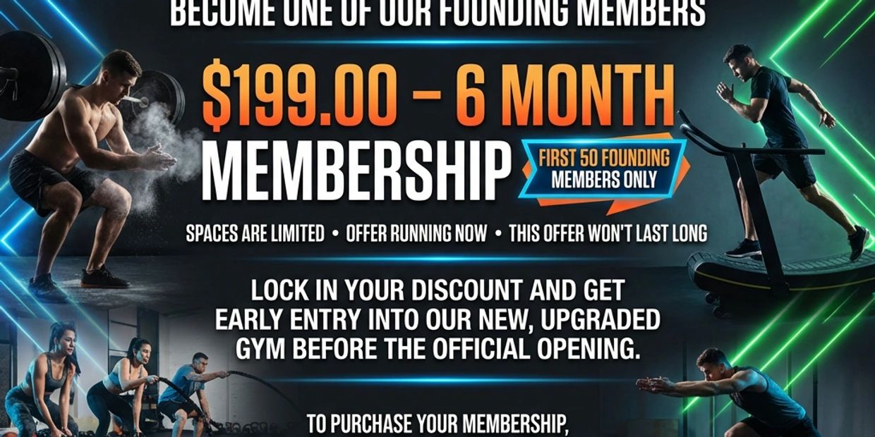 Vivus Fitness Lab offers $199 6-month membership for first 50 founding members with limited spots.
