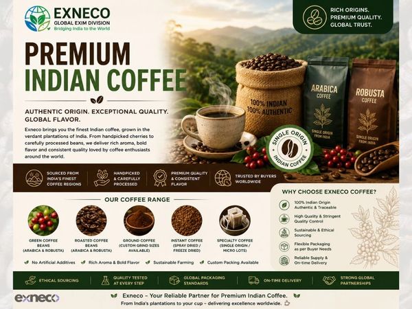 Premium Indian coffee by Exneco with authentic origin and exceptional quality.
