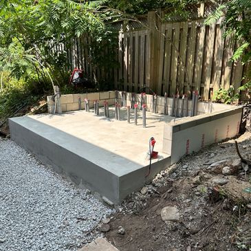 Pool pump house concrete pad