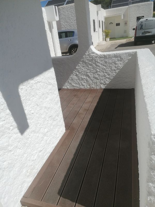 Outdoor composite decking installation