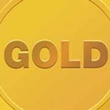 Metallic platinum emblem with bold engraved text.