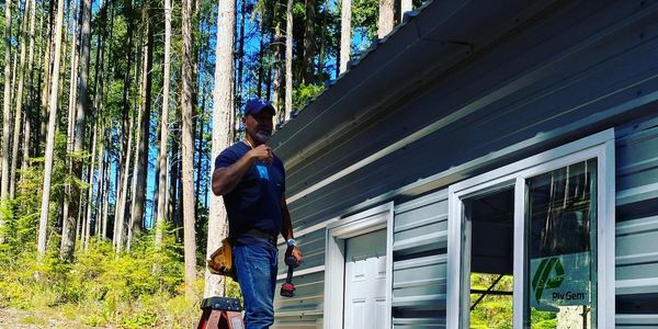 Another view of the steel garage I built in Coupeville, WA.