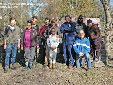 Group photo after cleaning Westcott Cemetery on 12-2-2017.