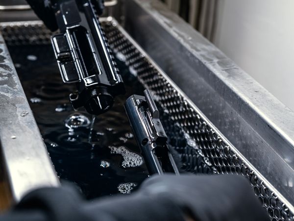 Professional gun cleaning service of an ar-15 using a high quality ultrasonic cleaner.