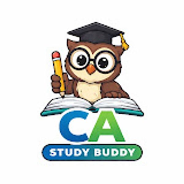 CA Study Buddy logo featuring an owl mascot with graduation cap symbolizing accounting, commerce, ta