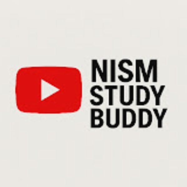 NISM Study Buddy YouTube channel logo featuring finance education and NISM exam preparation for stoc