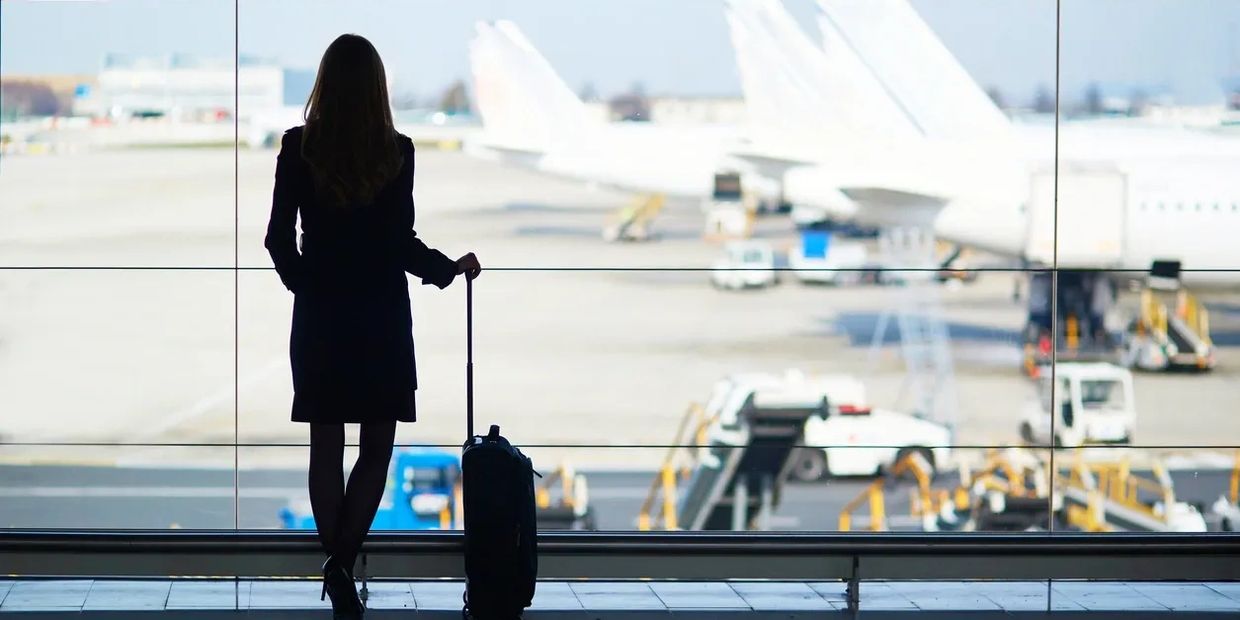 Women waiting at airport