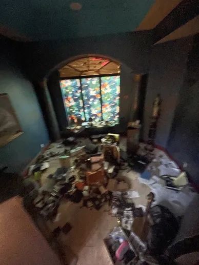Before and after photos of an estate cleanout transforming a cluttered home