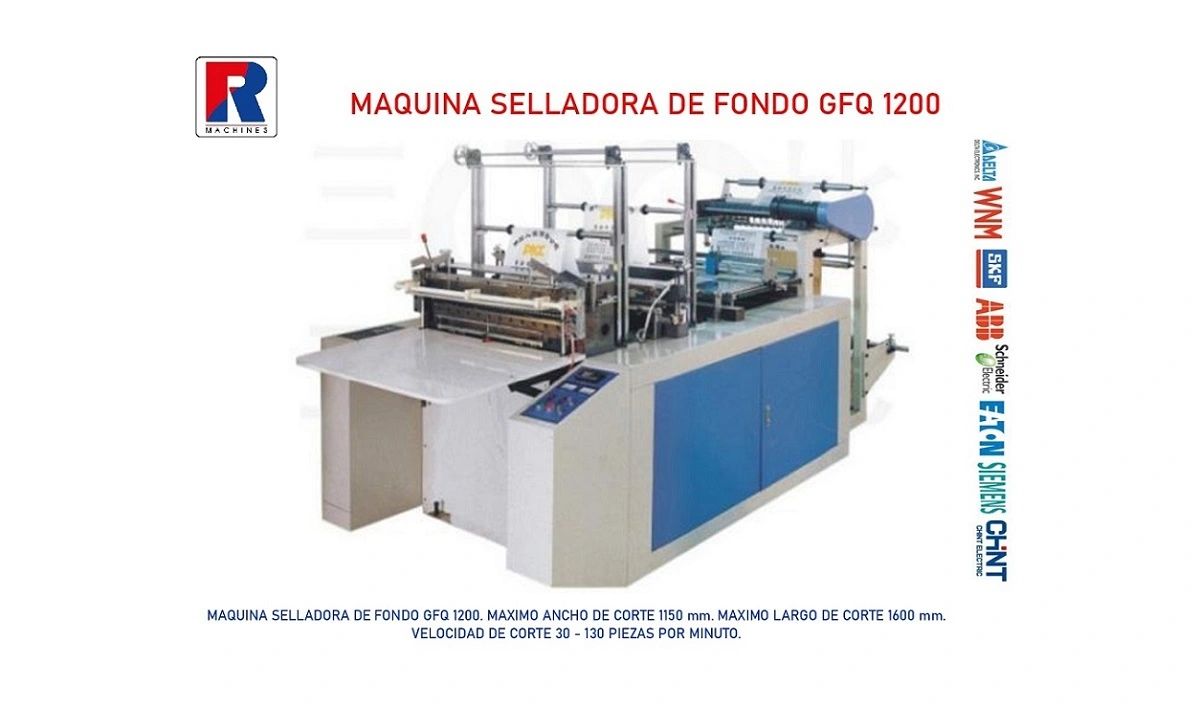 Máquina selladora de fondo GFQ 1200 industrial.