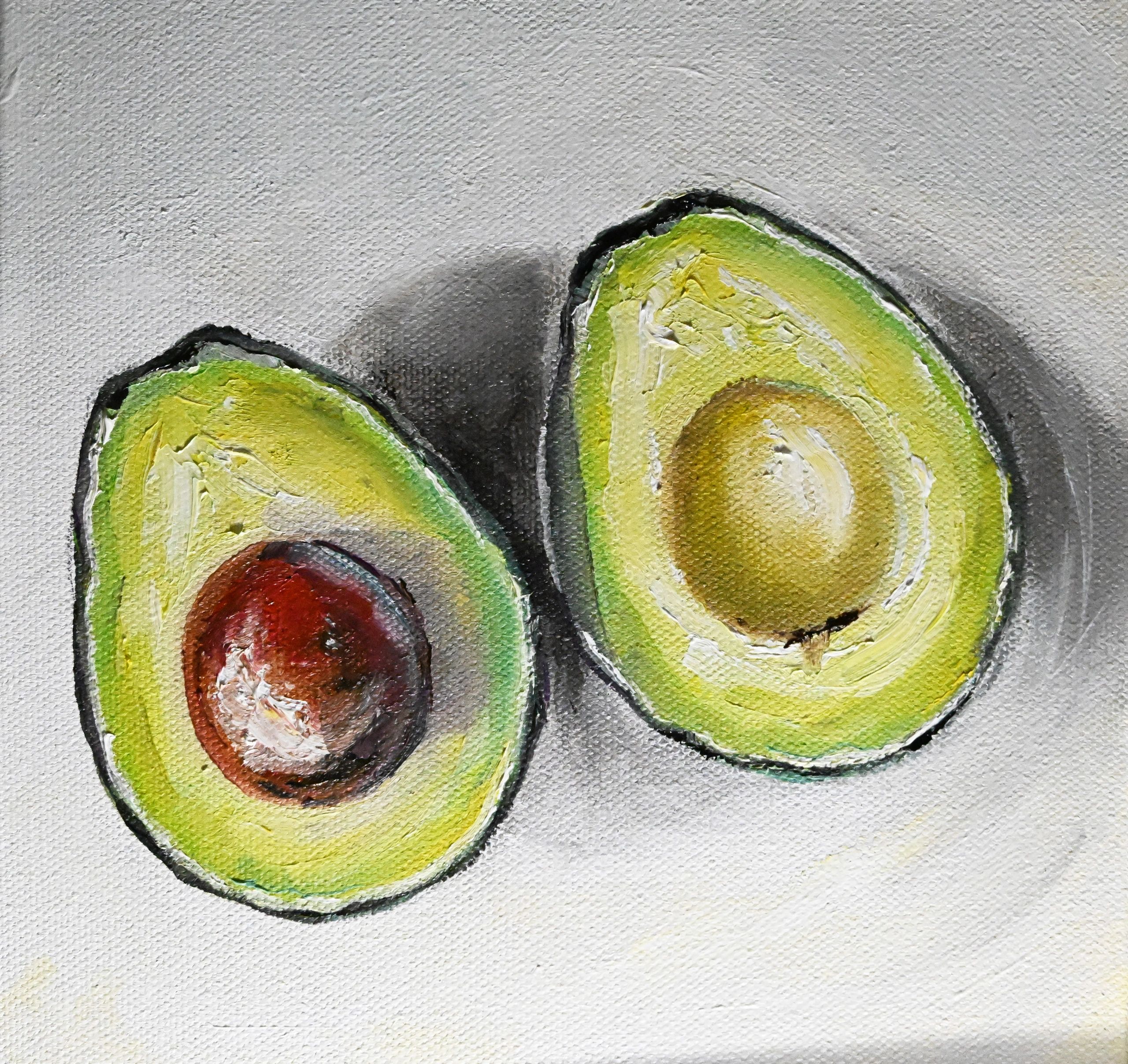 Avocado Still Life Oil Painting