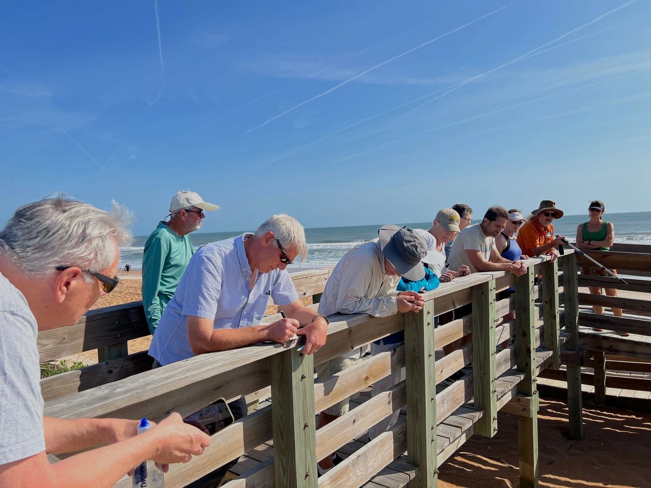 The Bicentennial Park trail begins on the beach