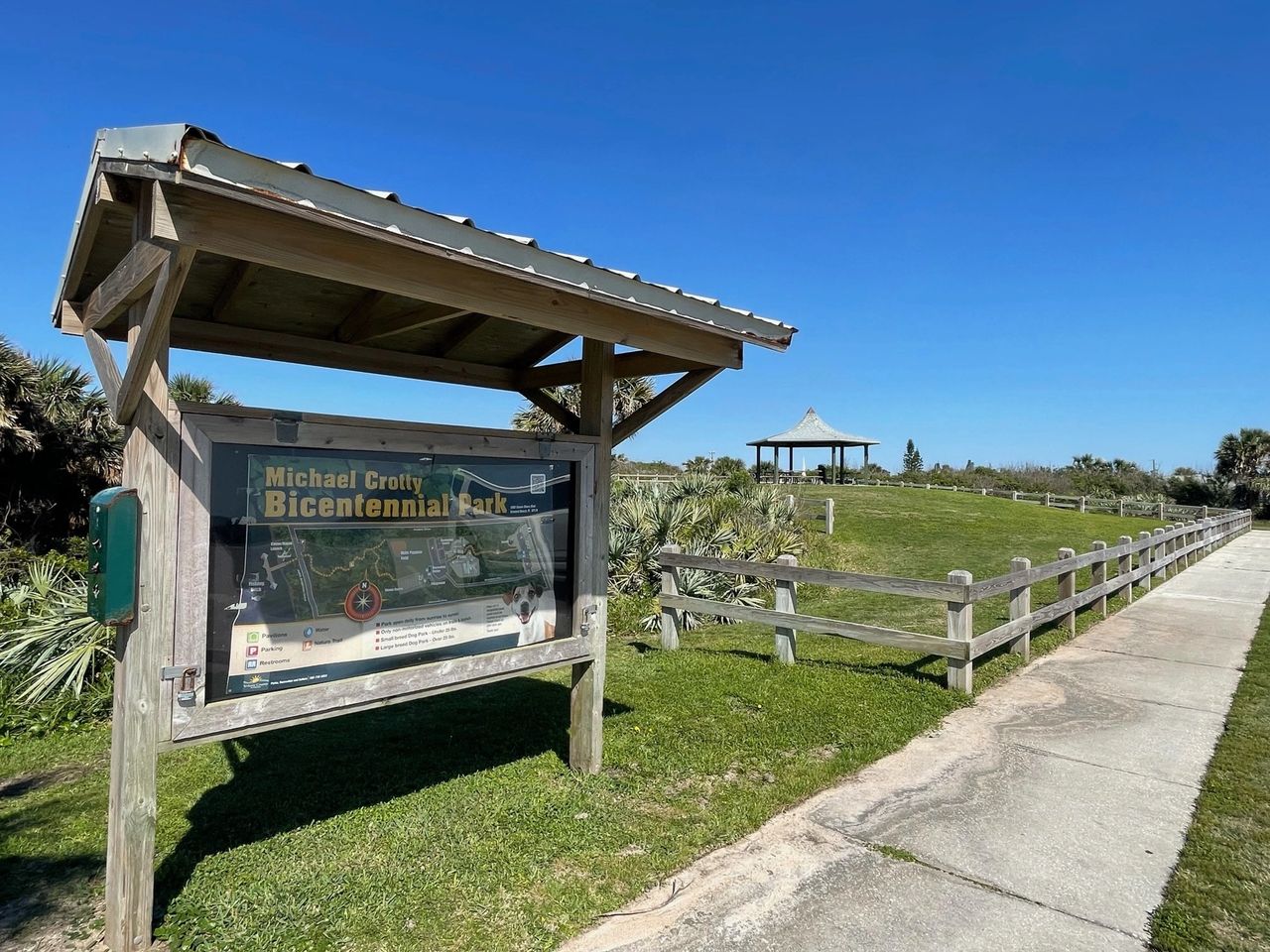 Information kiosk near the entrance to the park