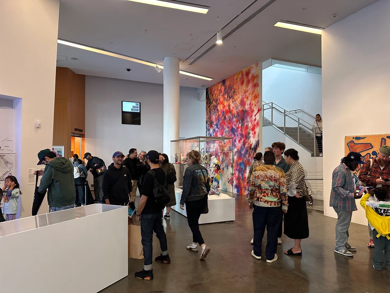 Gallery-goers at Sunday's opening event. Photo: Youmna Sukkar