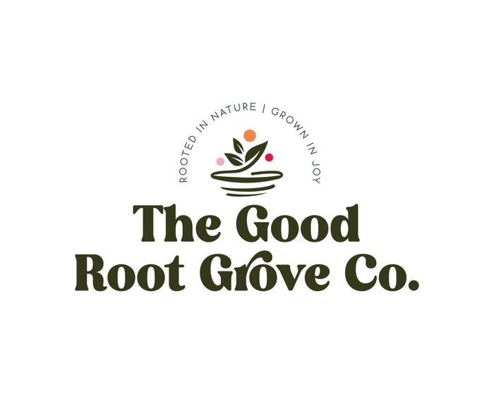 Logo for The Good Root Grove Co. with nature-inspired design.