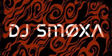 DJ Smøxa logo with black and orange swirls.