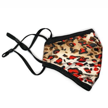 Satin Fire Leopard Print 2-Ply Adult Face Mask