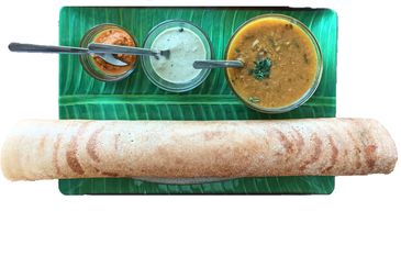 South Indian favourite Dosa. Served with chutney's and Sambhar. 
Available with traditional potato s