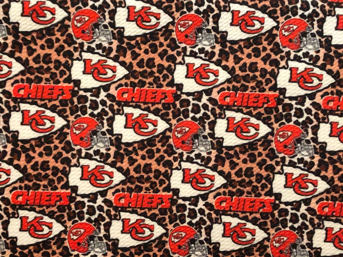 KC chiefs Football animal print Bullet Fabric