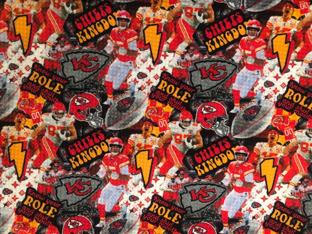 KC chiefs Football animal print Bullet Fabric