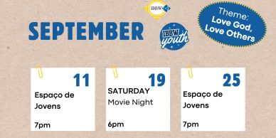 September event schedule with theme on love and faith.