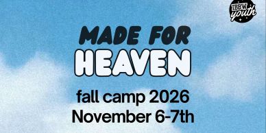 Fall camp 2026 event announcement with a heaven theme.
