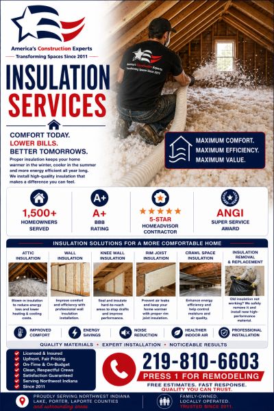Professional insulation services for comfort, energy savings, and noise reduction.