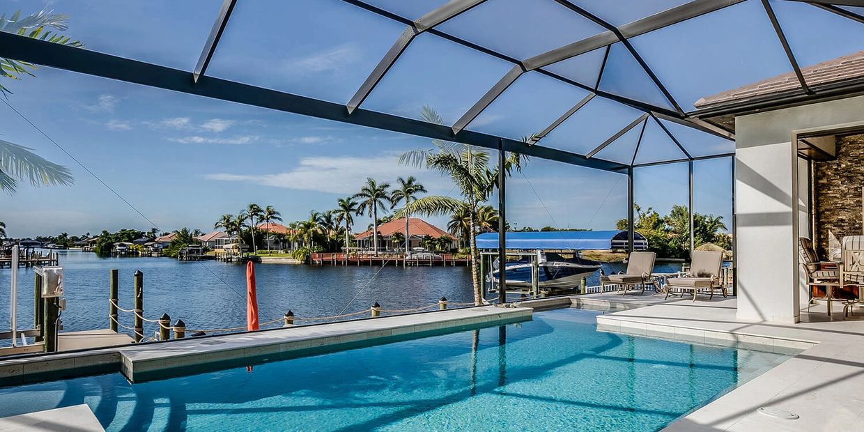 Pool Deck and Pool Cage cleaned in Boca Raton, FL