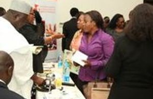 Team members are talking to each other. 