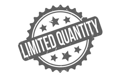 A grayscale stamp with stars and the text 'LIMITED QUANTITY'.