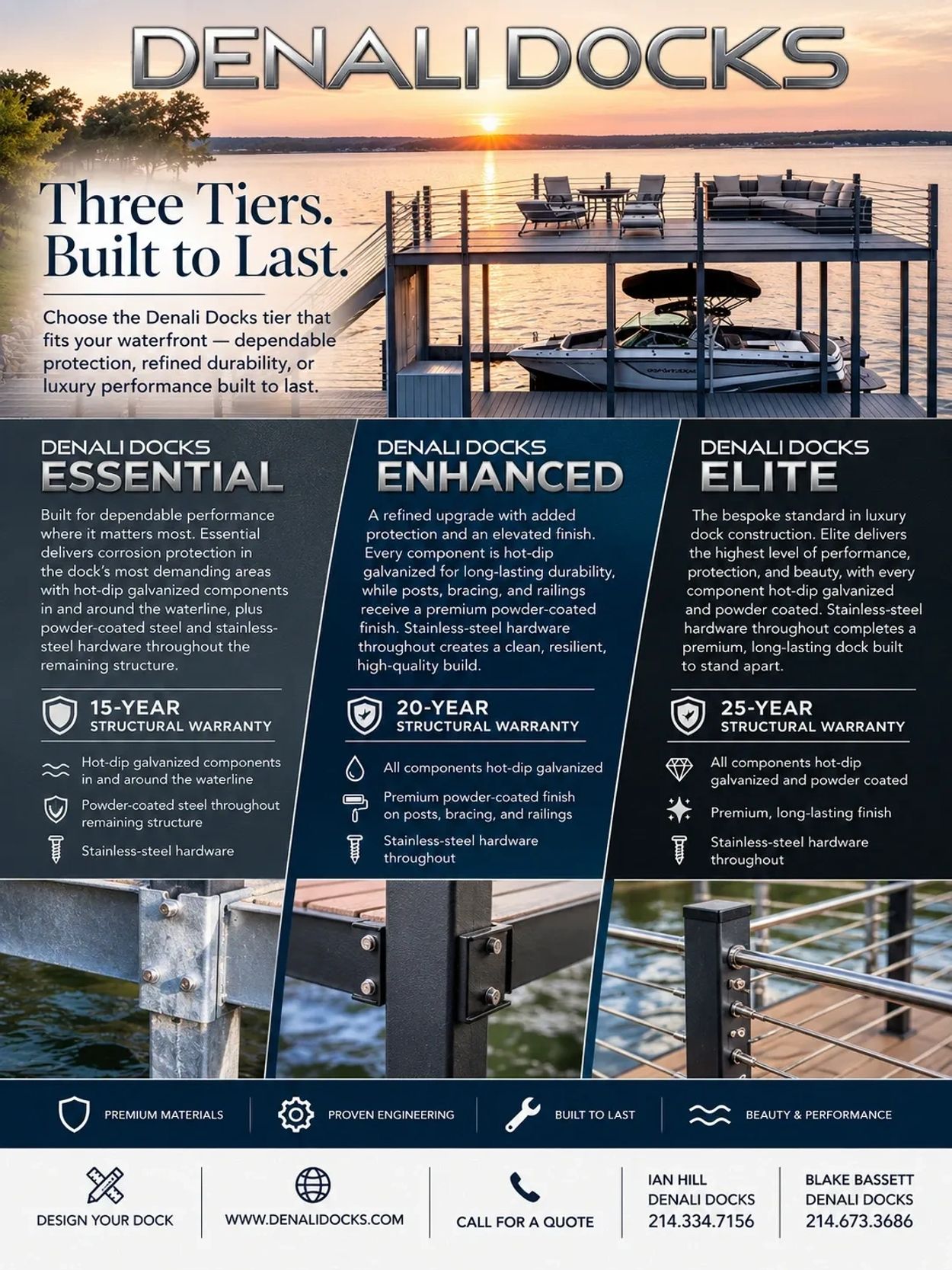 Denali Docks with three tiers and details.