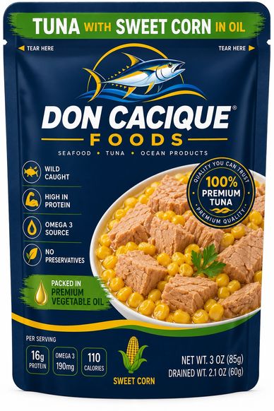 Don Cacique Foods tuna with sweet corn in oil.