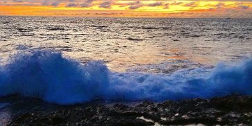 shoreline waves splashing