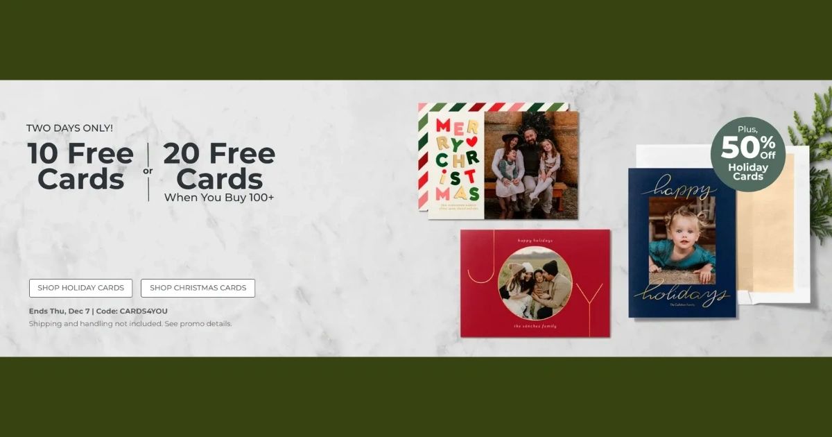 Shutterfly 10 Free Cards