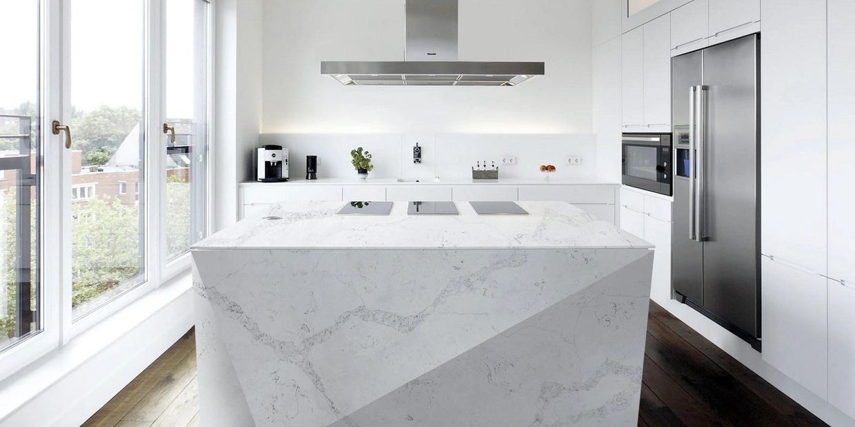  Marble Effects Quartz Worktops Calacatta Gold Kitchen Quartz Worktops white veined