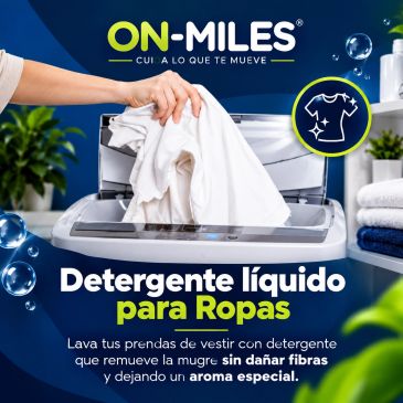 Detergente líquido para ropa que no daña las fibras.