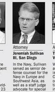 Attorney Jeremiah Sullivan military defense lawyer.  Navy defense lawyer.  court martial