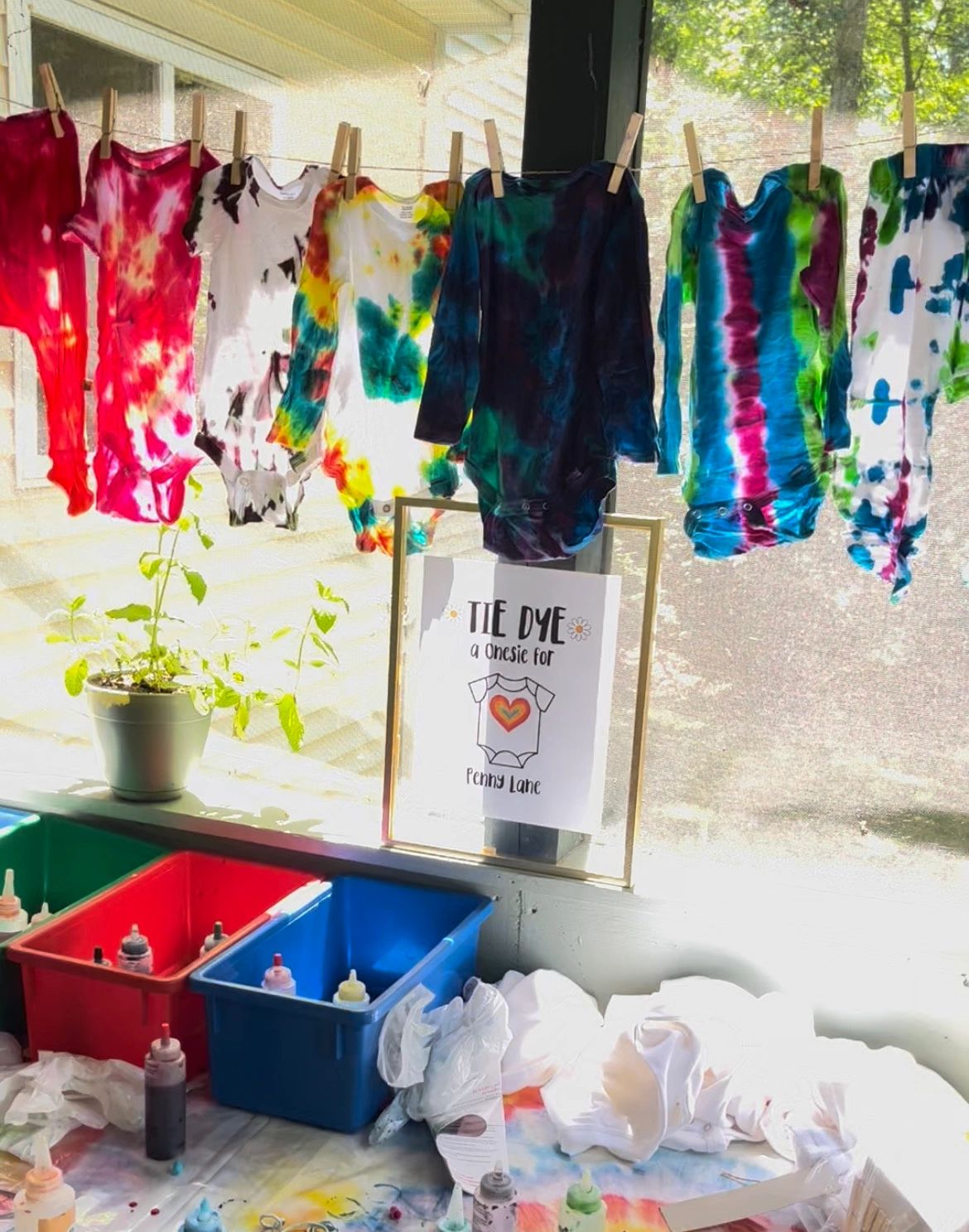 Tie Dye Onsie Station Baby Shower