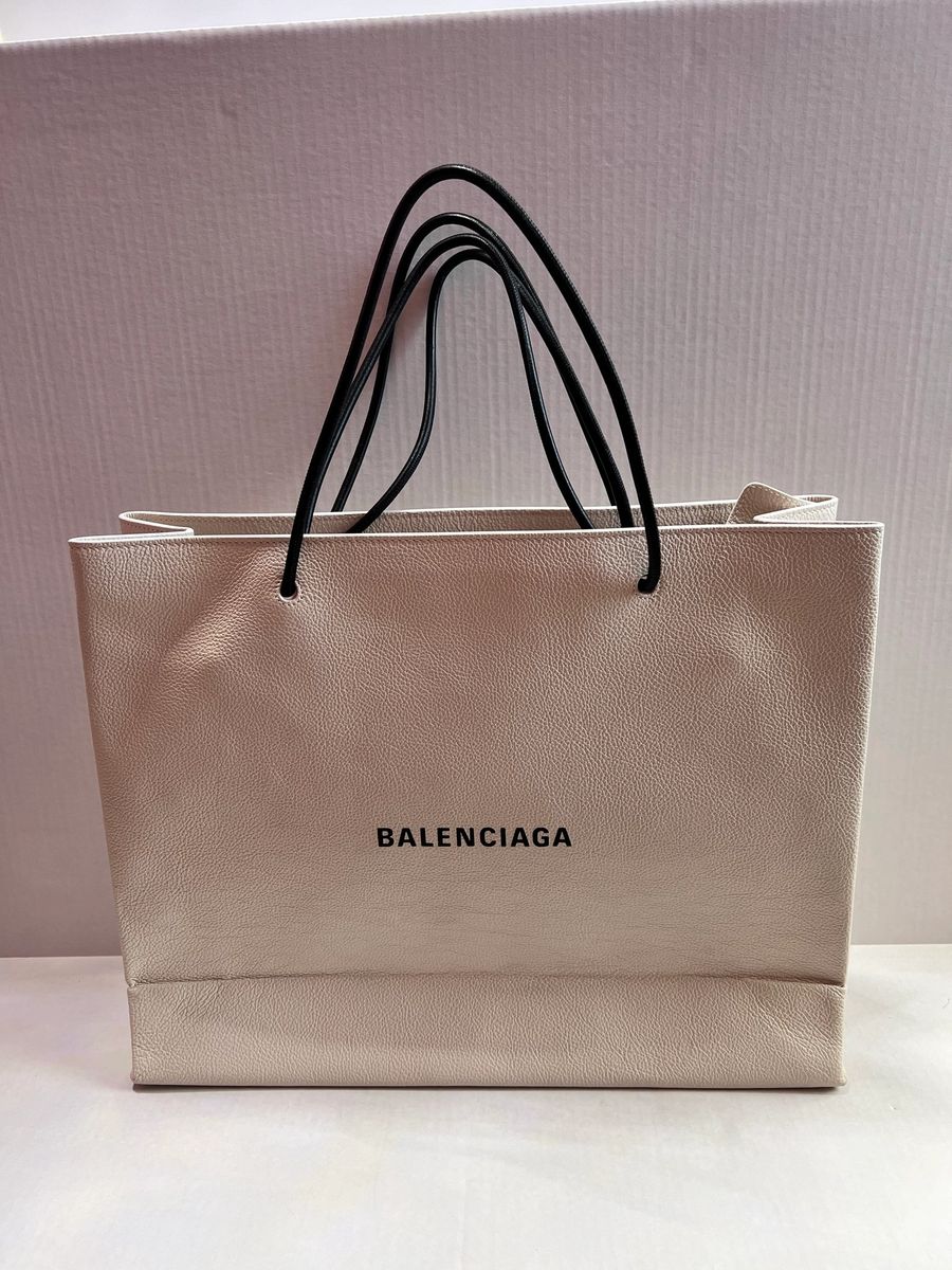 Authentic Balenciaga Preloved Leather Shopper Tote Large