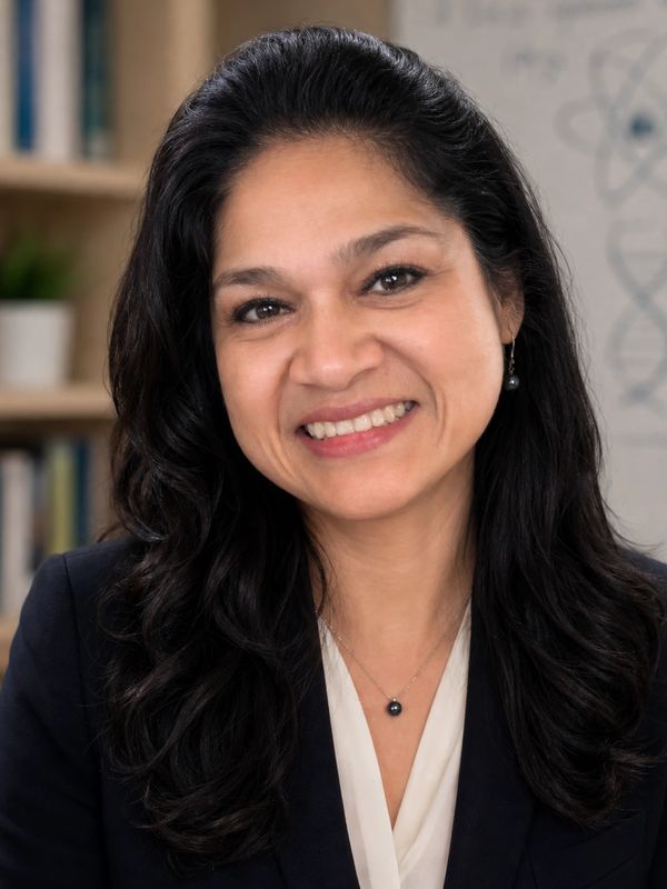 Smiling woman with dark hair in professional attire.